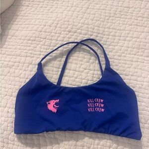 Kill Crew Blue and Pink Bikini Top Athletic Swimwear